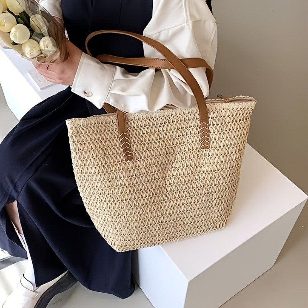 Beach Bag Straw - Bolsa de Praia de Palha Trançada
