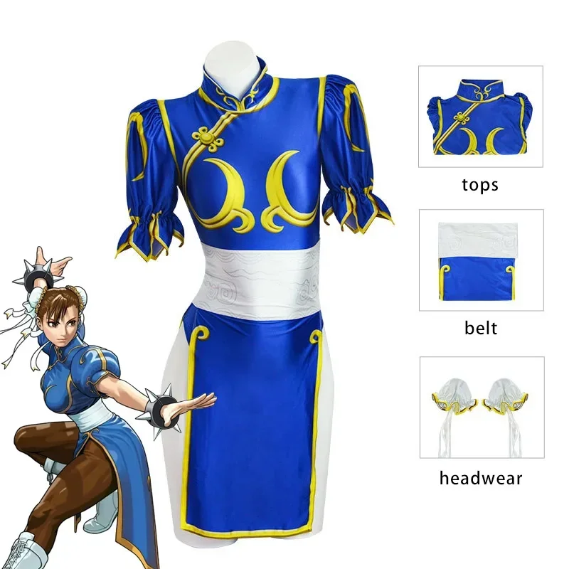 Summer Vacation Clothing Men - Fantasia Cosplay Chun Li 2026: Vestido