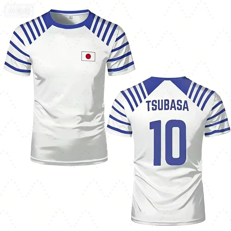 Japanese Summer Clothing Men - Camiseta Unissex Hot Captain Tsubasa Anime