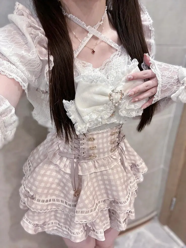 Summer Clothing Women Sale - Verão japonês gótico y2k lolita arco