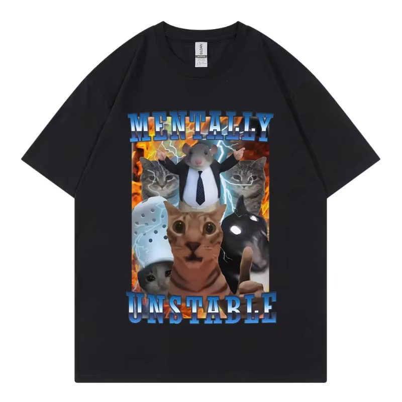 Summer Clothing Y2K - Camiseta Vintage com Meme Engraçado de
