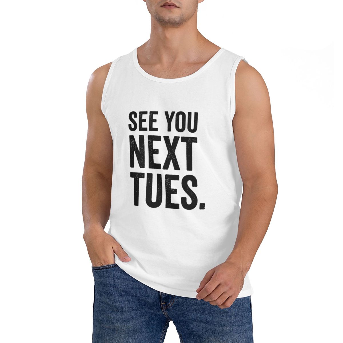 Summer Clothing Next - Camiseta Sem Mangas 100% Algodão 'See