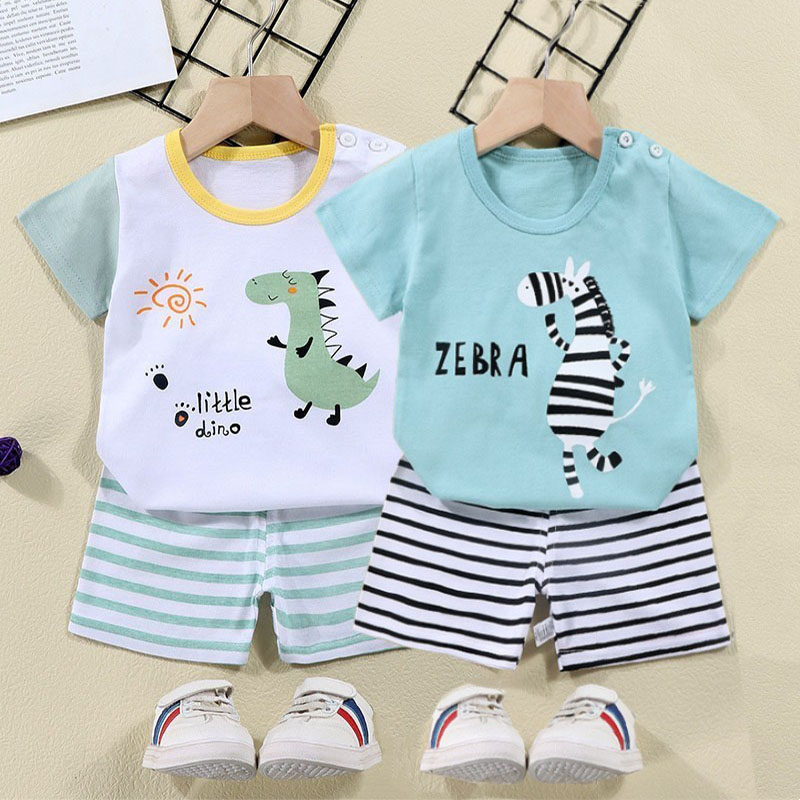 Summer Clothing Baby Girl - Conjunto de agasalho de algodão +