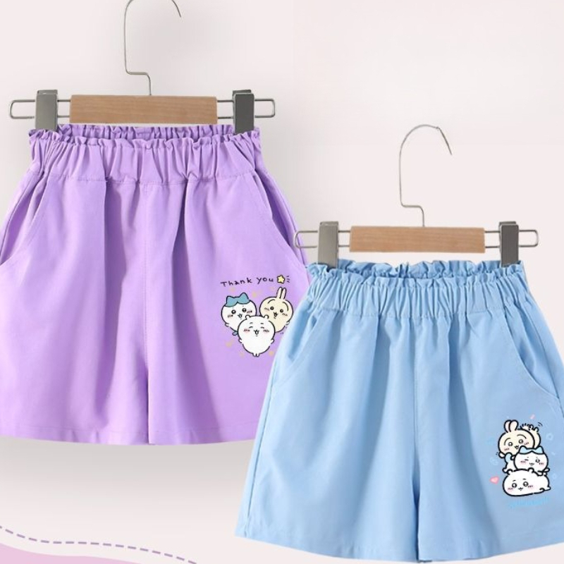 Summer Clothing Looks - Roupas Infantis Kawaii Chiikawa com Estampa