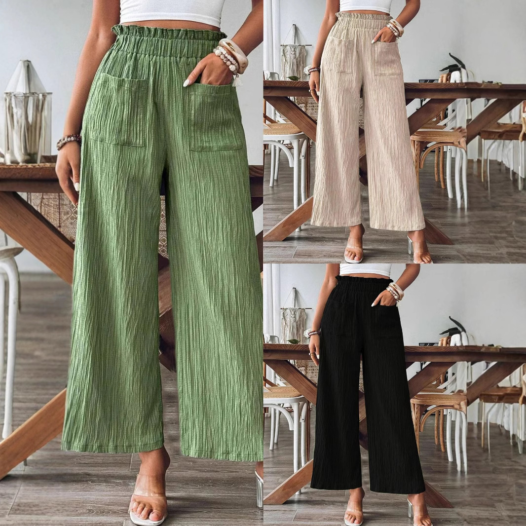 Palazzo Pant Wide - Calças Femininas Casuais de Perna Larga