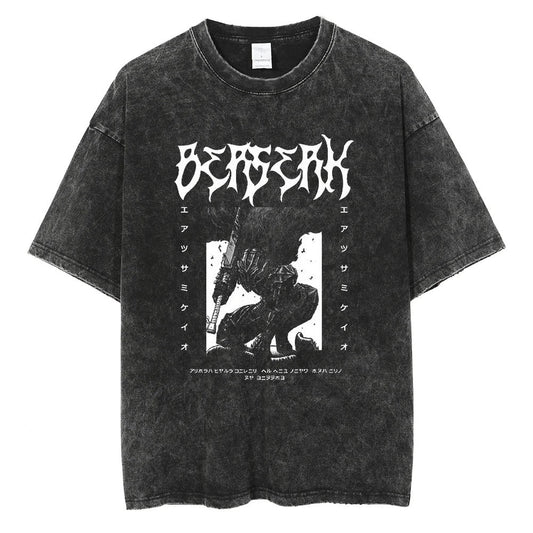 Japanese Summer Clothing Men - Camiseta Retro de Anime Japonês Berserk