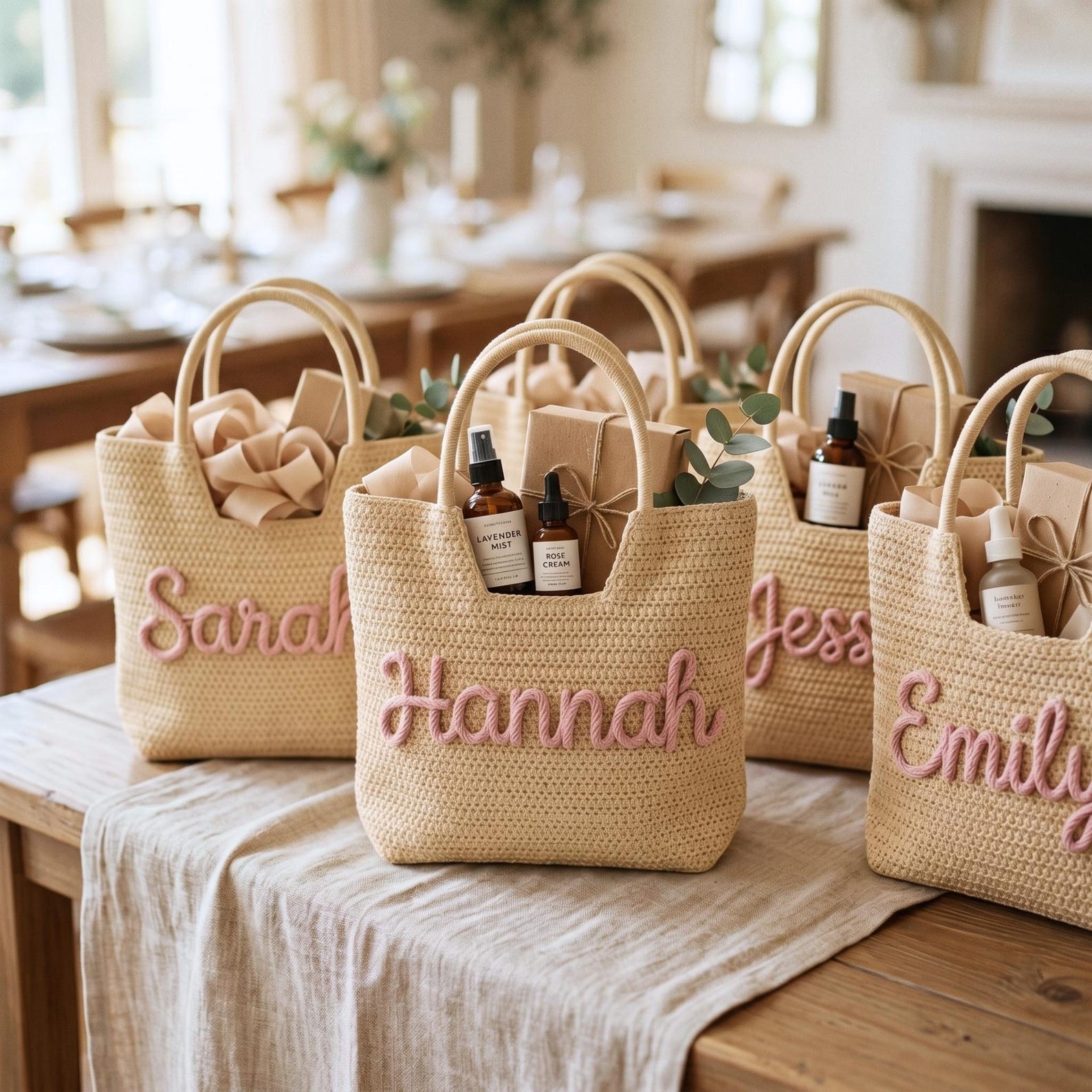 Beach Bag Straw - Bolsa Tote Personalizada, Presente para Madrinhas,