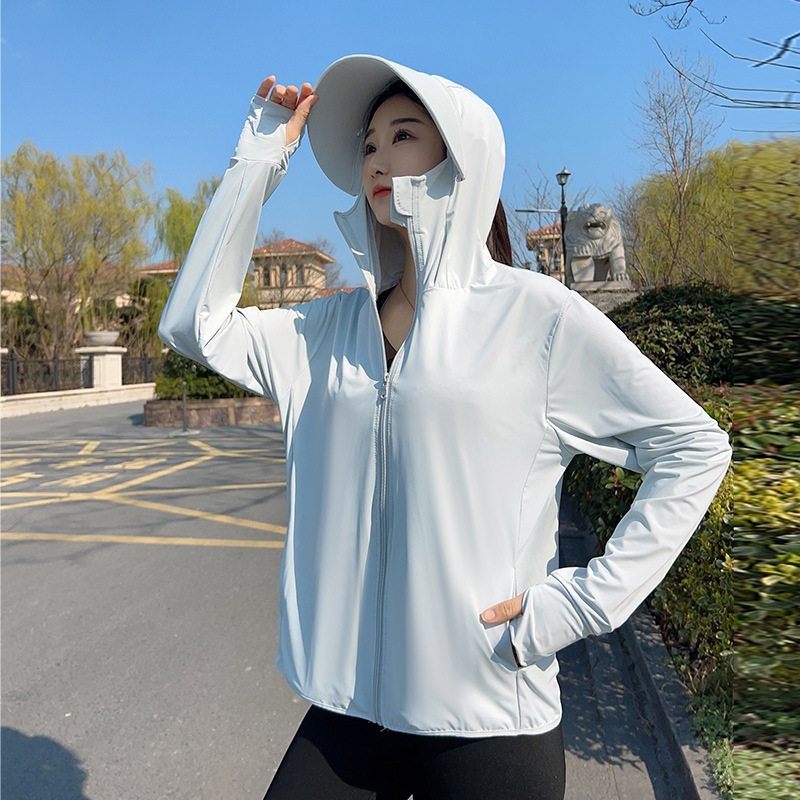 Summer Uv Clothing - Jaqueta Feminina com Capuz para Proteção