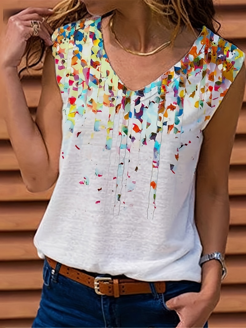 Summer Clothing For Plus Size Women - Flor com decote em v feminino