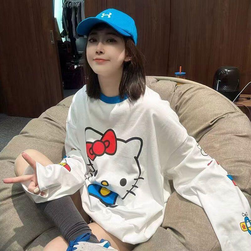 Summer Clothing Us - Camiseta Feminina de Manga Longa Hello