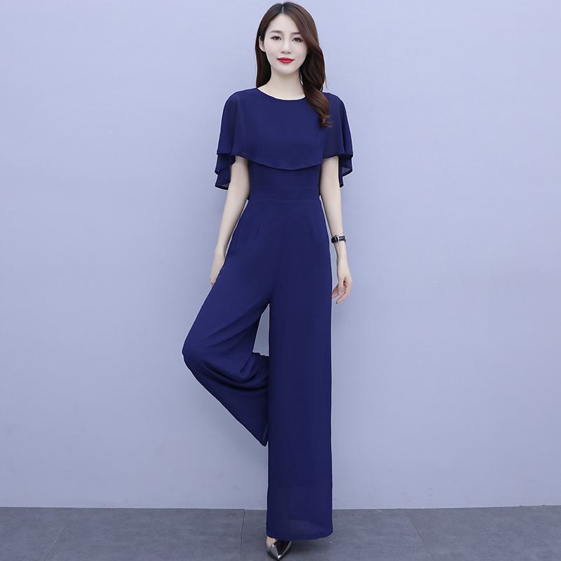 Palazzo Pant Wide - Mulheres verão drapeado playsuits calças de