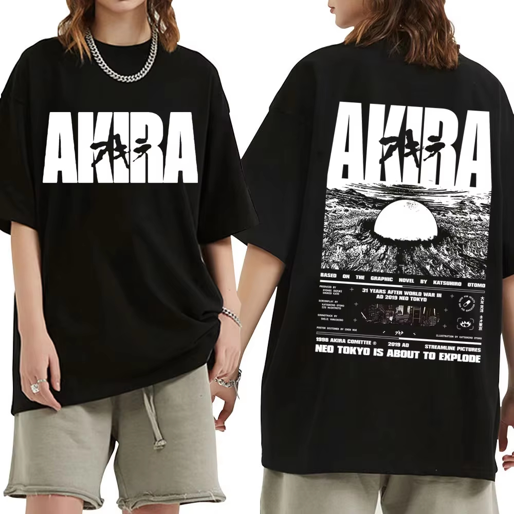 Japanese Summer Clothing Men - Camiseta Gráfica Vintage Oversized de Anime