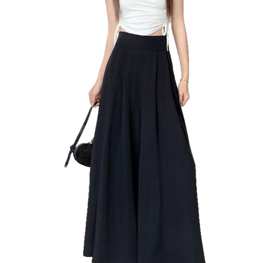 Palazzo Pant Wide - Calças-saia Elegantes de Perna Larga para