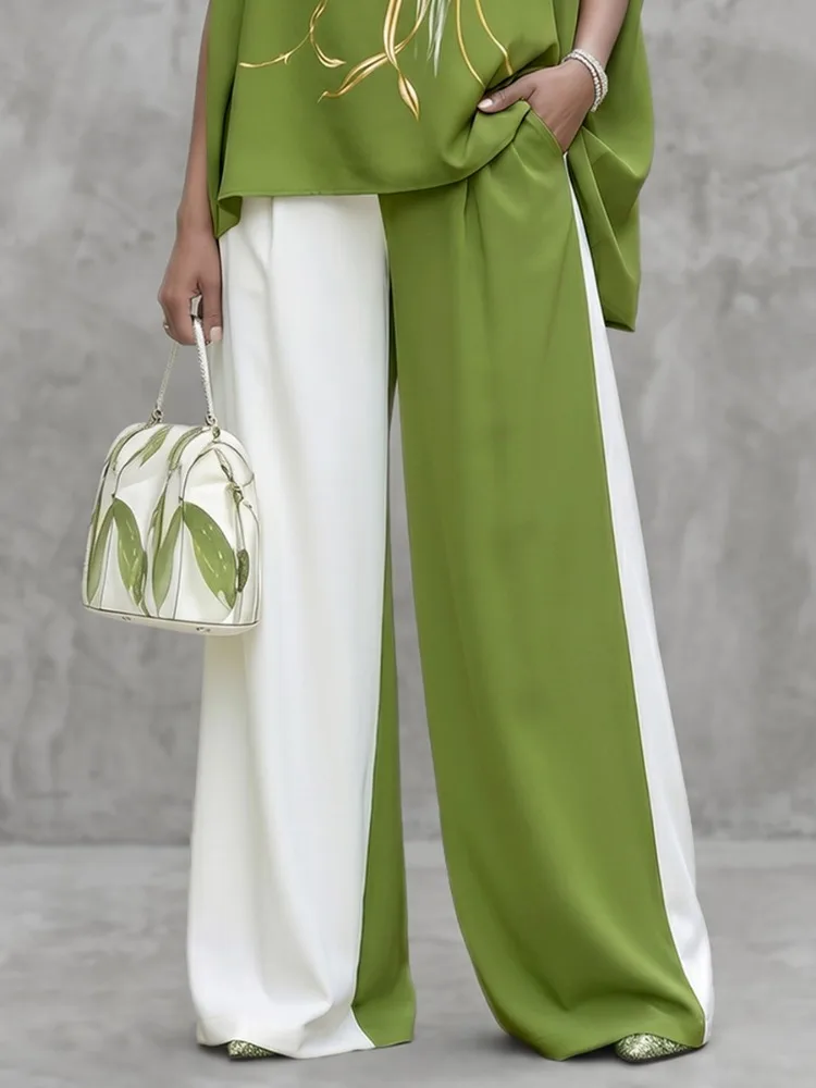 Palazzo Pant Wide - Calças Femininas UOOZEE Modernas Brancas e