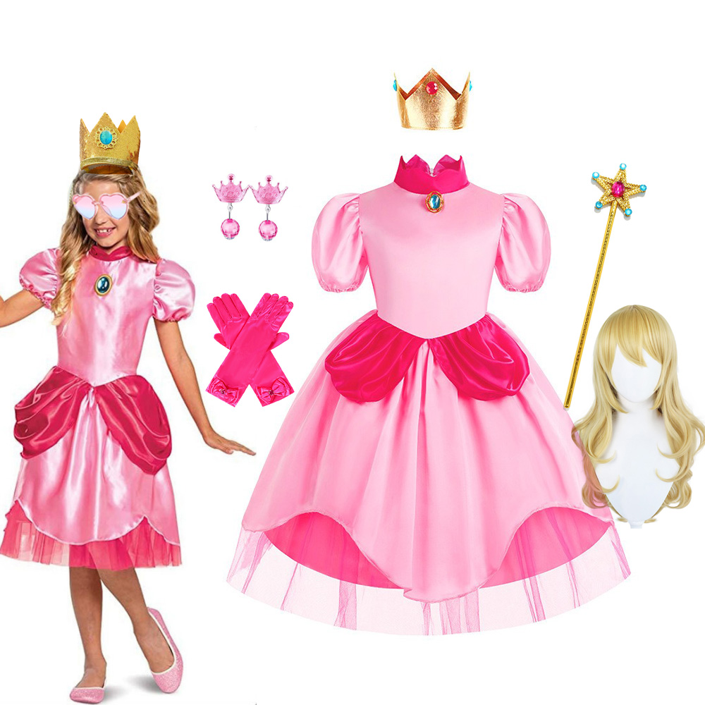Summer Clothing For Kids Girls - Fantasia de Pêssego para Crianças, Vestido