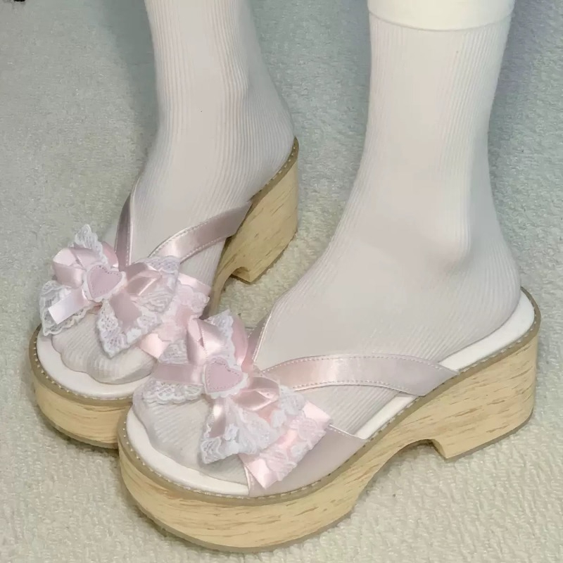 Summer Clothing Elegant - Sandálias de Plataforma com Laço e