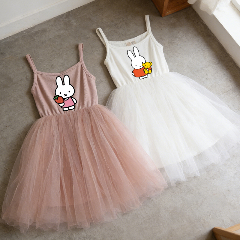 Summer Clothing Baby Girl - Vestido Infantil Miffy com Alças Finas
