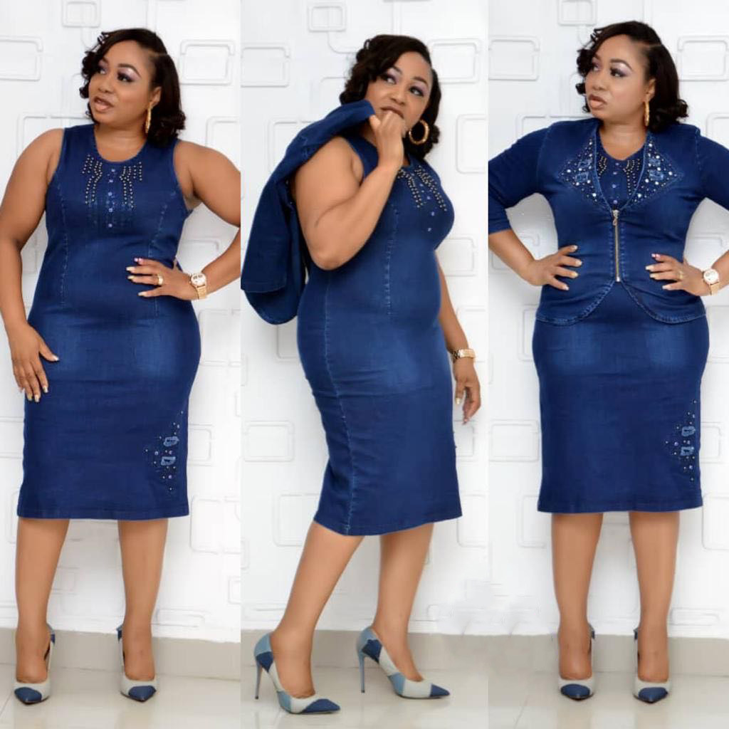 Summer Clothing Women Sale - Fato de saia jeans de duas