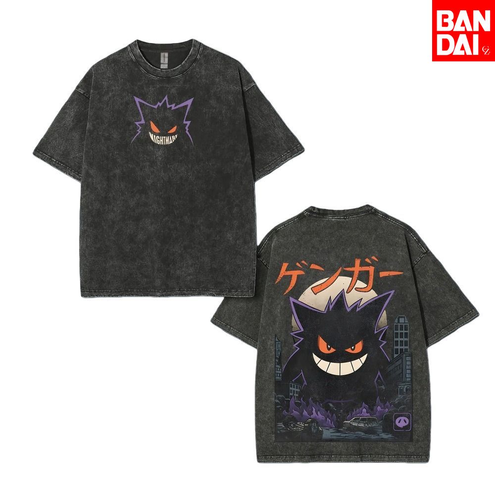 Japanese Summer Clothing Men - Camiseta Masculina Pokémon Gastly Haunter Gengar
