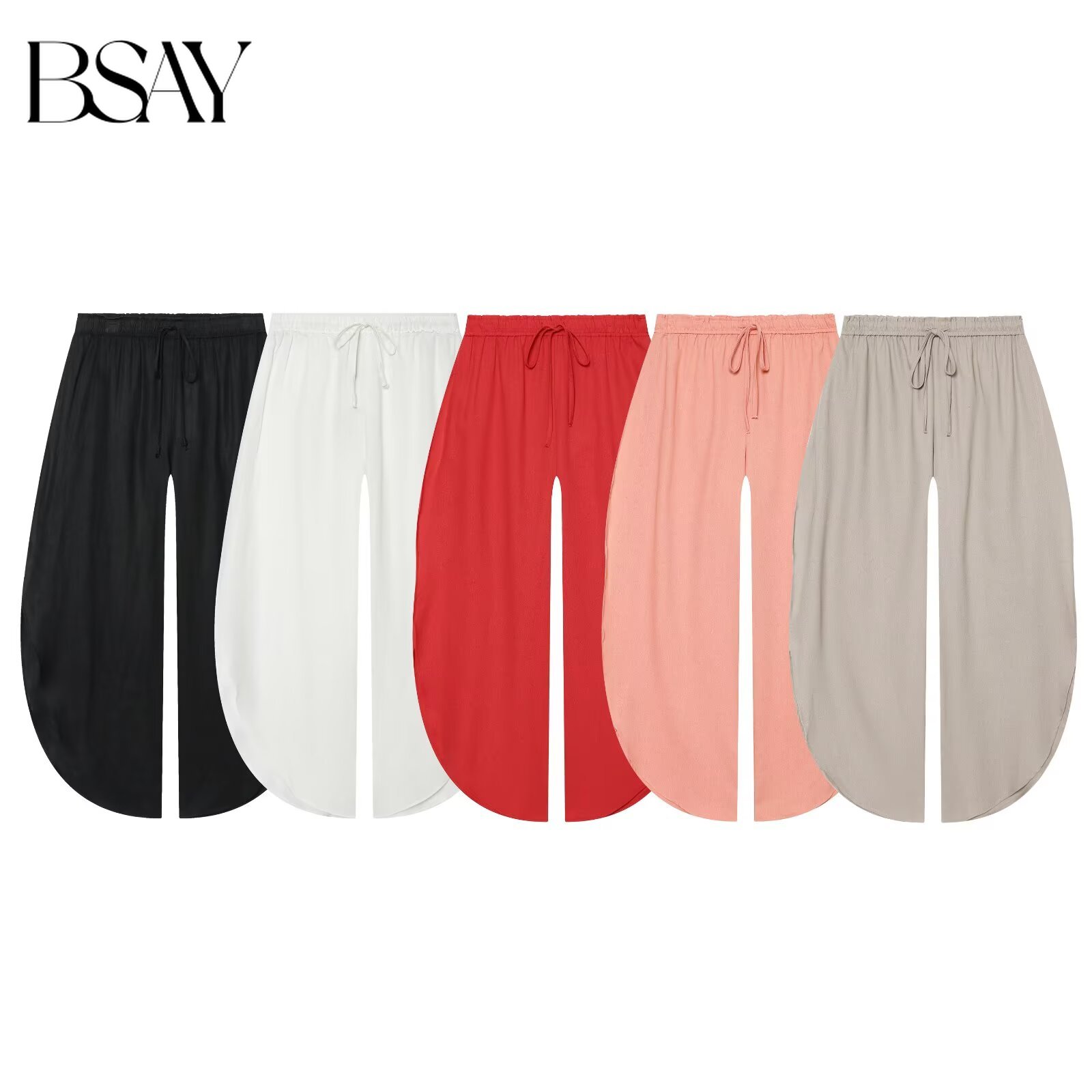 Palazzo Pant Wide - Calças Femininas de Cintura Alta com