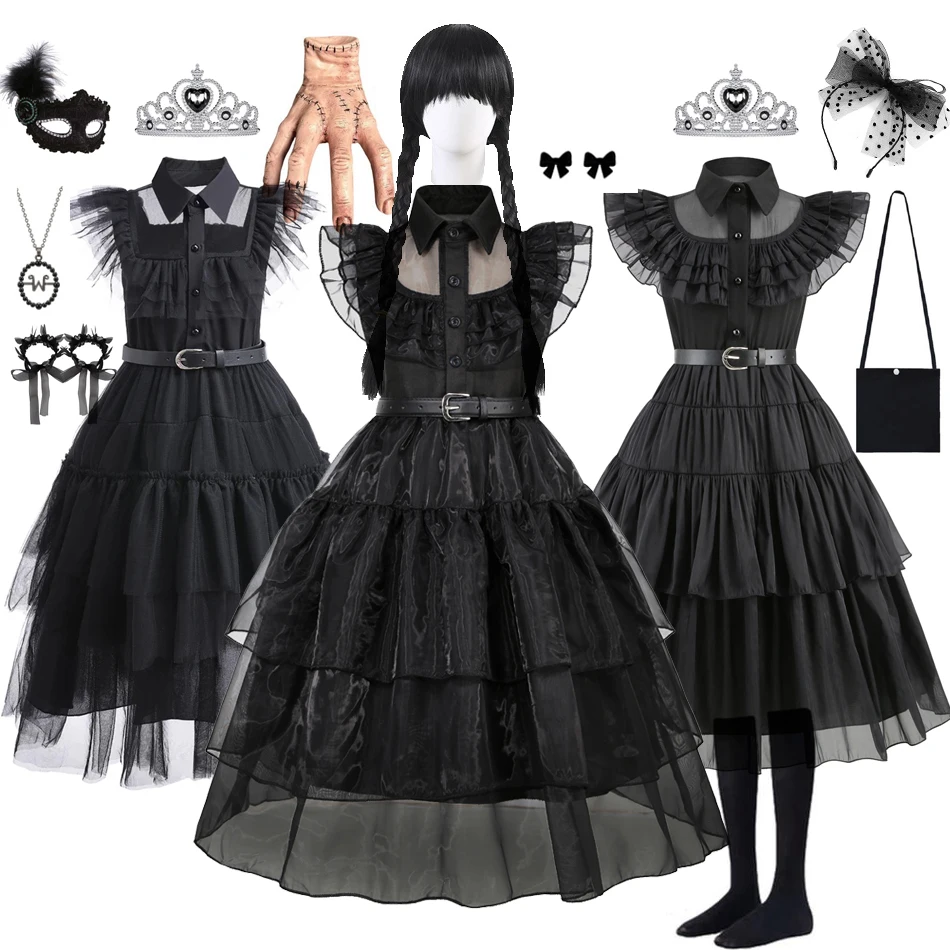 Summer Clothing For Kids Girls - Trajes pretos vestido para meninas traje
