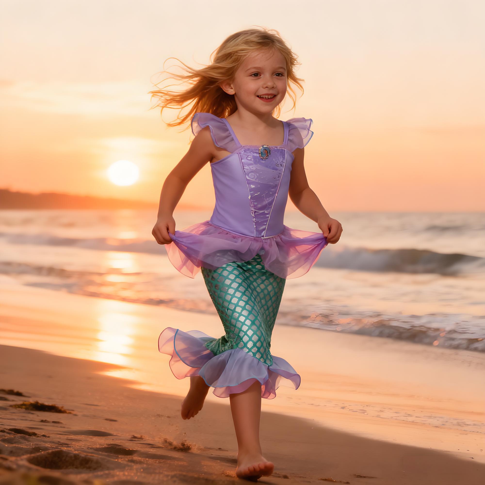 Summer Clothing For Kids Girls - Verão sereia vestido de festa de