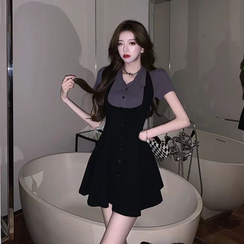 Summer Clothing Women Sale - Vestido Pinafore Estilo Hong Kong com
