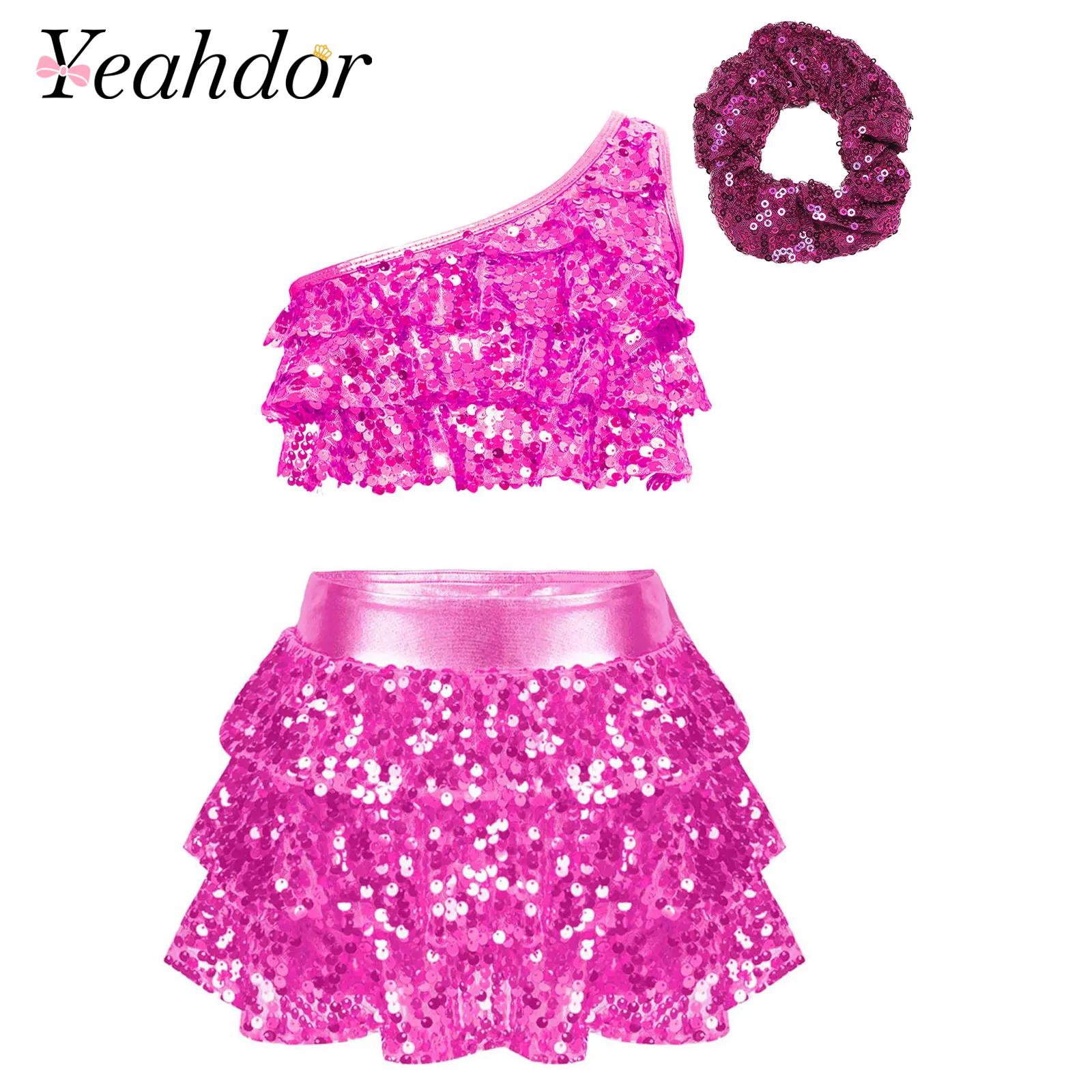 Summer Clothing For Kids Girls - Crianças meninas lantejoulas brilhantes traje de