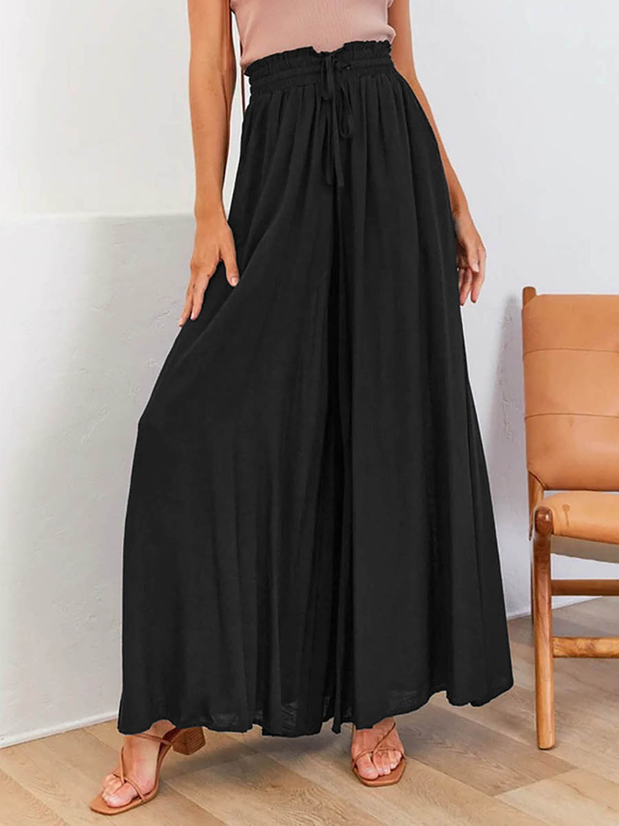 Palazzo Pant Wide - Calças Femininas de Cintura Alta, Perna