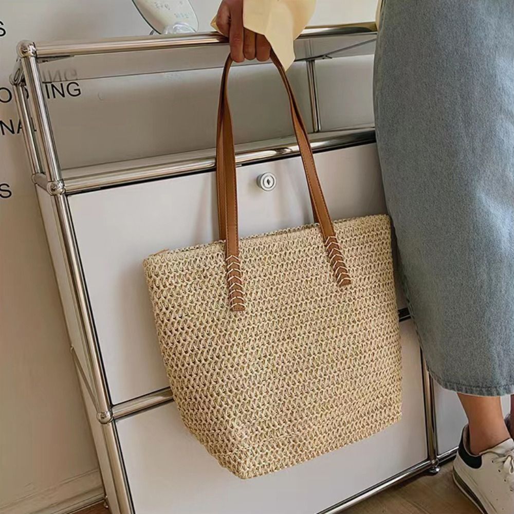 Bolsa de Praia de Palha Trança - Beach Bag Straw avaliação e preço