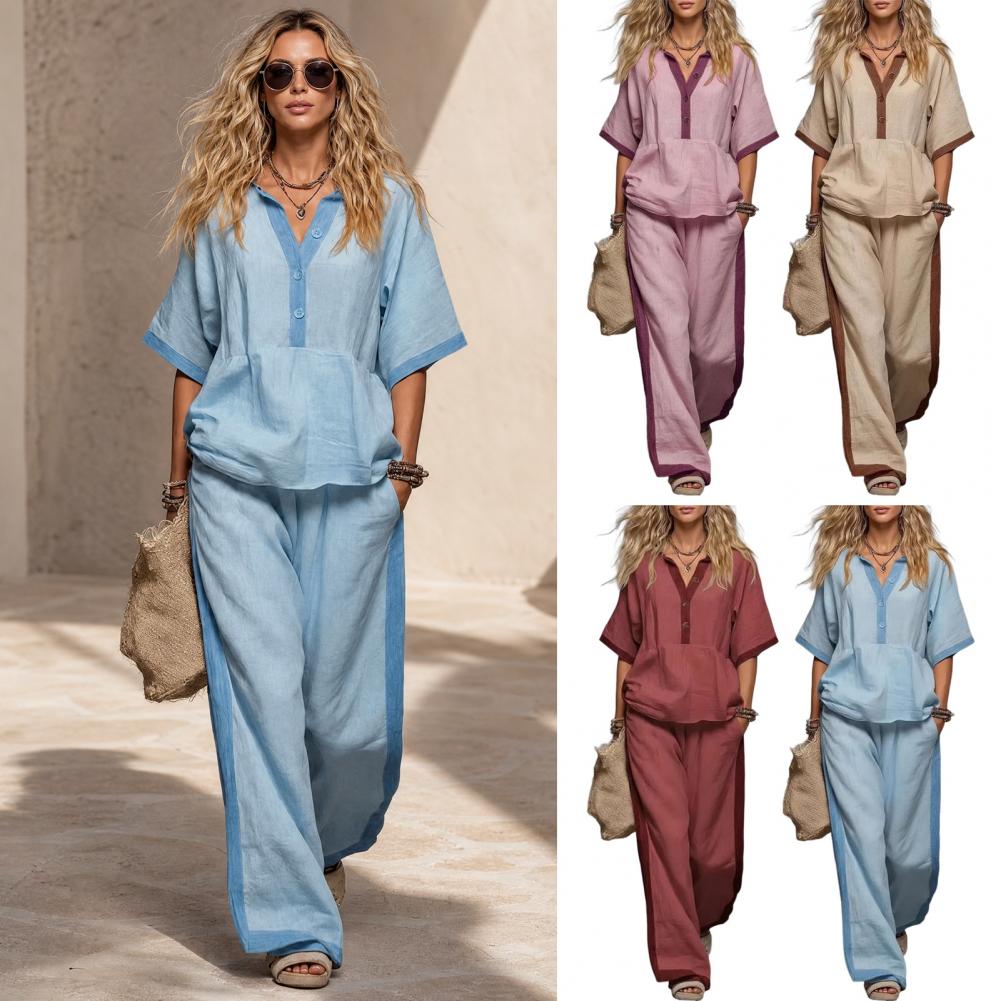 Conjunto Feminino de Algodão e - Palazzo Pant Wide avaliação e preço