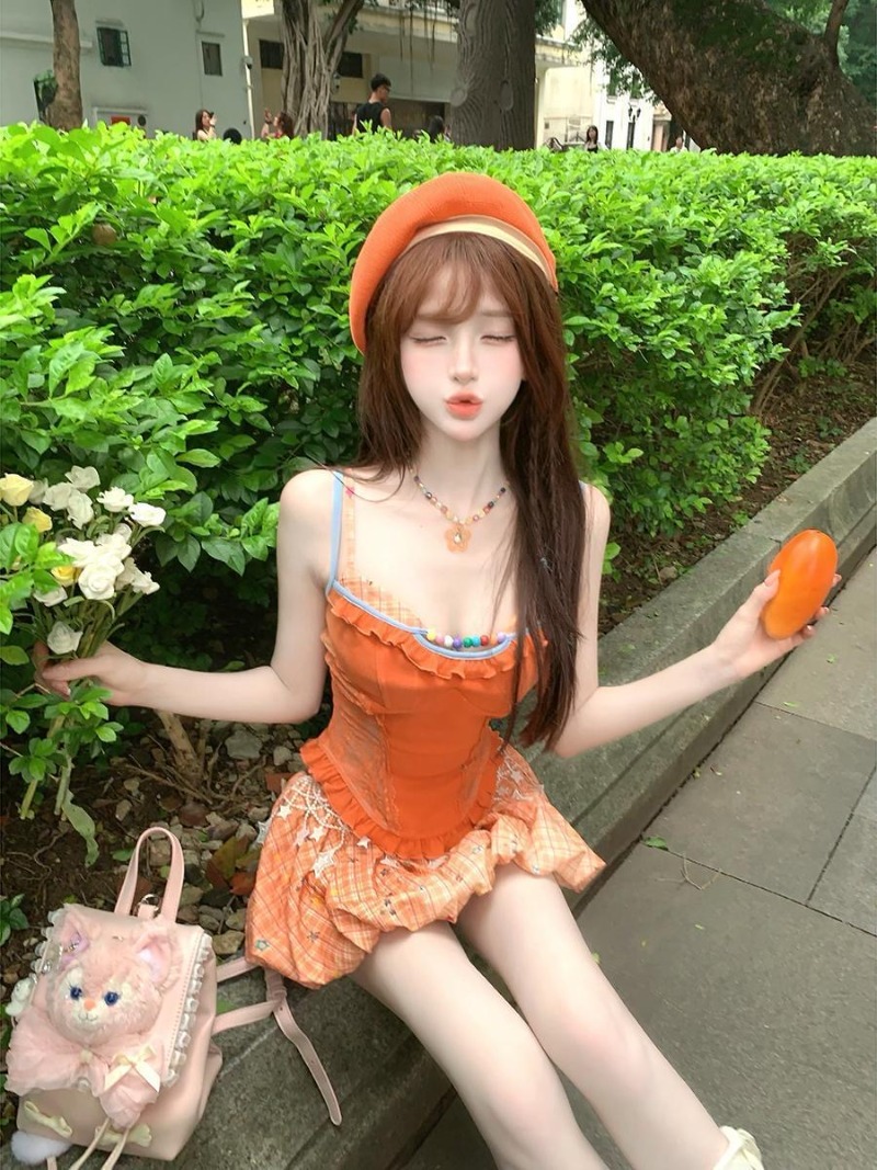 Novo Conjunto de Verão Laranja - Summer Clothing Women Sale avaliação e preço