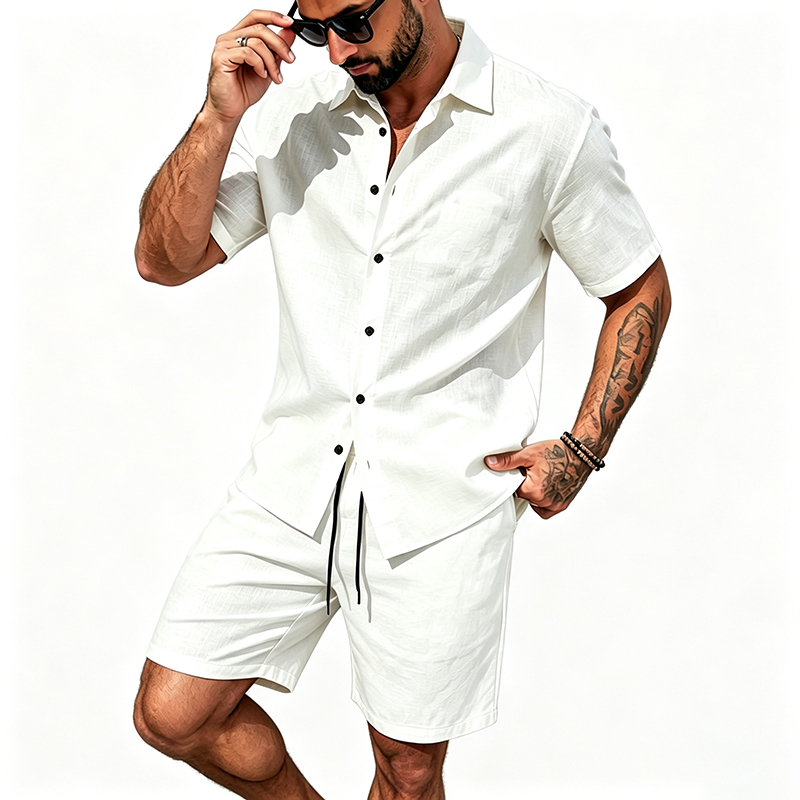 Conjunto Masculino de Linho de - Summer Clothing Line avaliação e preço