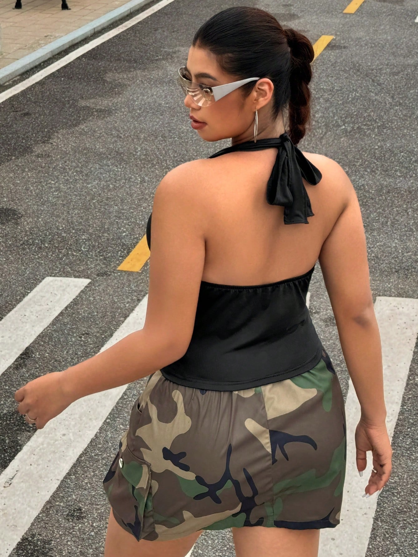 Nova moda cor sólida plus size - Summer Clothing For Plus Size Women avaliação e preço