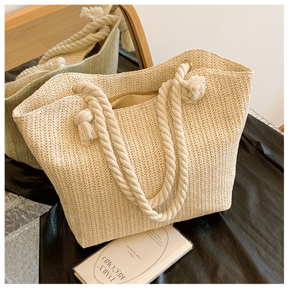 Nova Bolsa de Praia de Verão G - Beach Bag Straw avaliação e preço