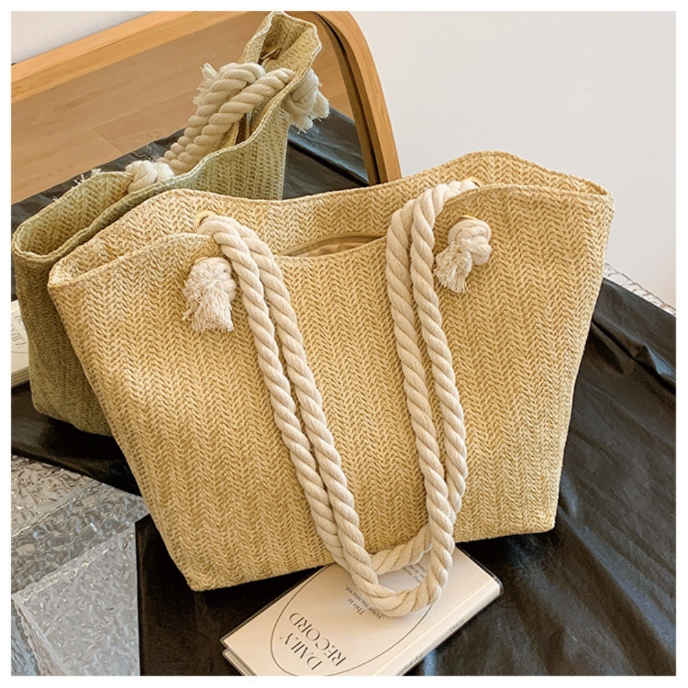 Nova Bolsa de Praia de Verão G - Beach Bag Straw avaliação e preço