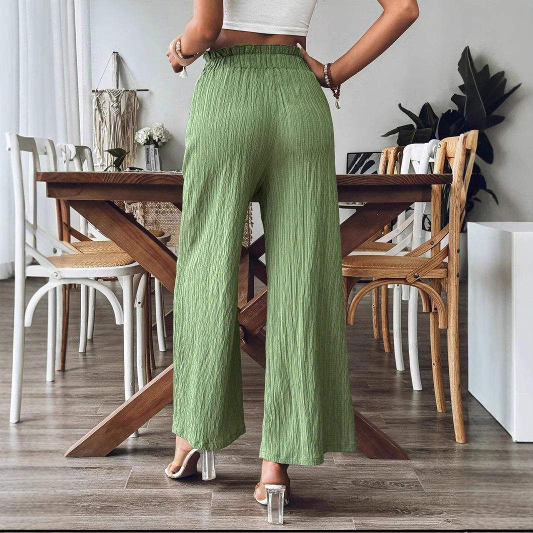Calças Femininas Casuais de Pe - Palazzo Pant Wide avaliação e preço