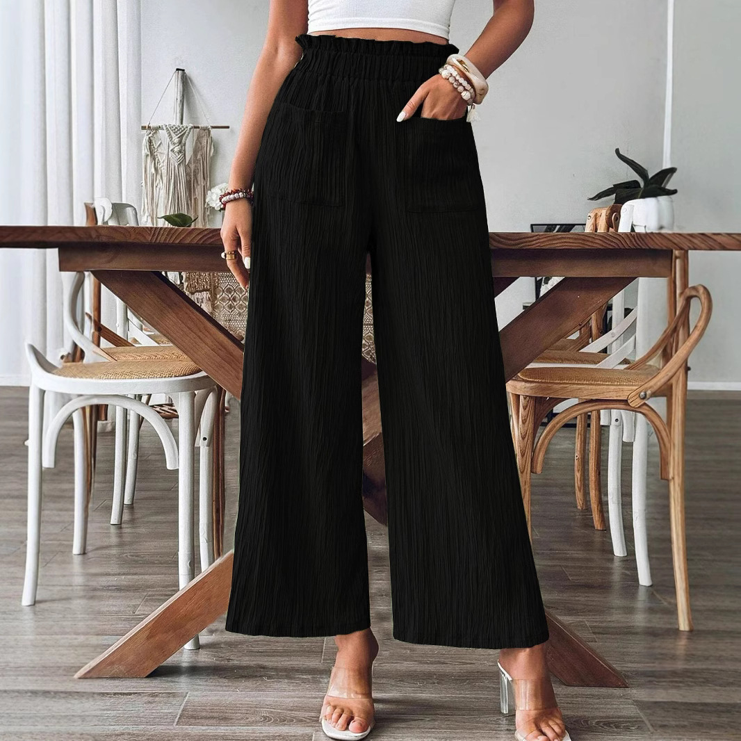 Calças Femininas Casuais de Pe - Palazzo Pant Wide avaliação e preço