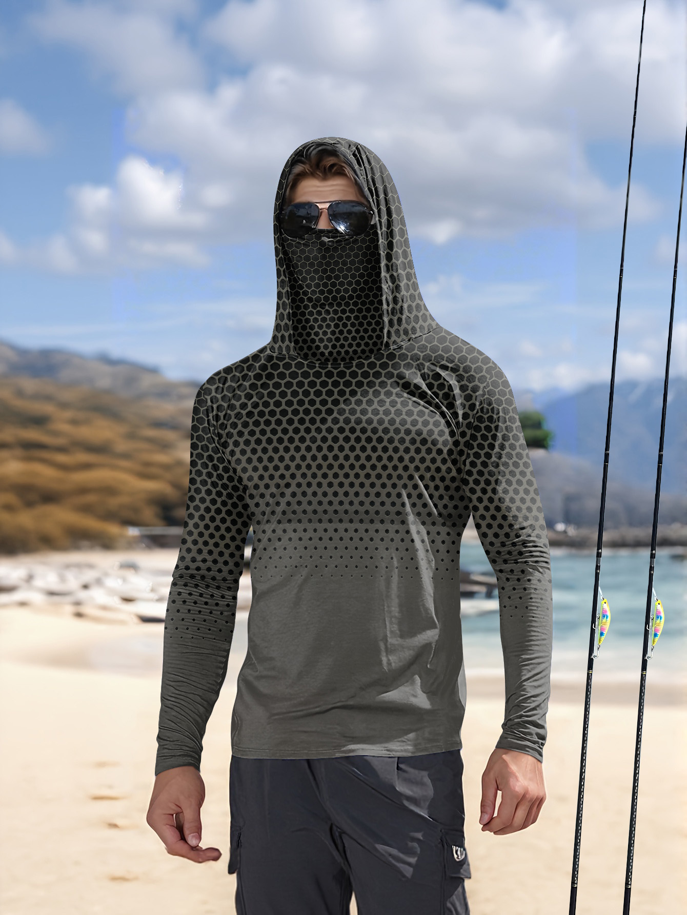 Camisa de pesca masculina com  - Summer Uv Clothing avaliação e preço