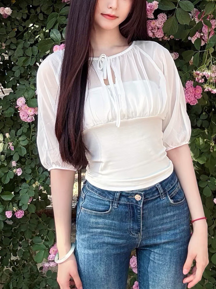 Blusa com Painéis de Seda Mulb - Summer Clothing Y2K avaliação e preço