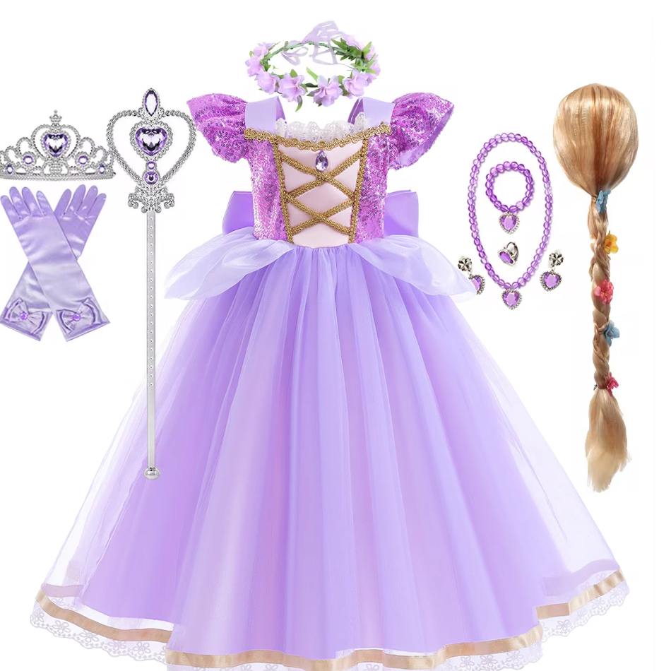 Verão rapunzal menina vestido  - Summer Clothing For Kids Girls avaliação e preço