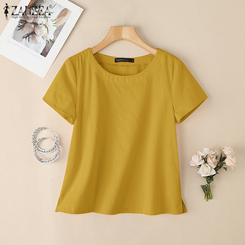 ZANZEA Blusas casuais de algod - Summer De Clothing avaliação e preço