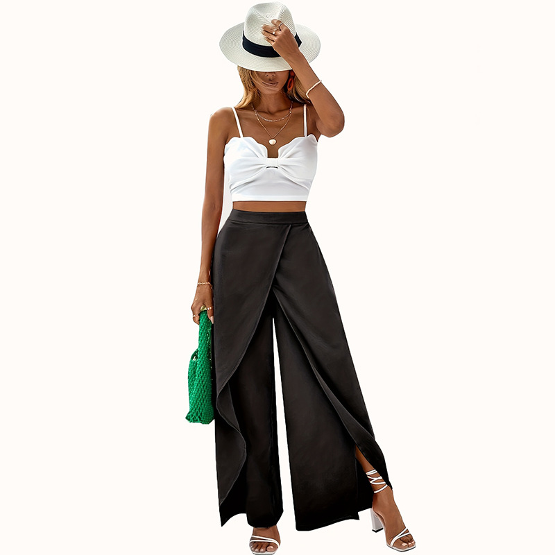 Calças Femininas de Cintura Al - Palazzo Pant Wide avaliação e preço
