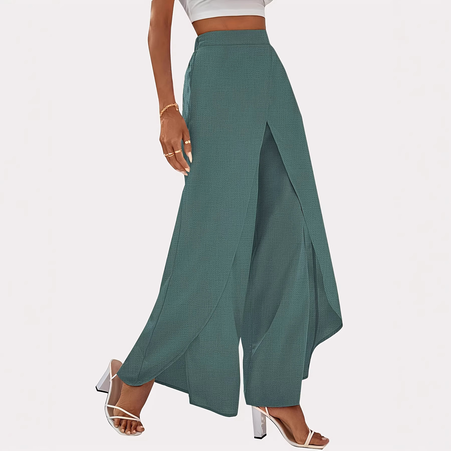 Calças Femininas de Cintura Al - Palazzo Pant Wide avaliação e preço