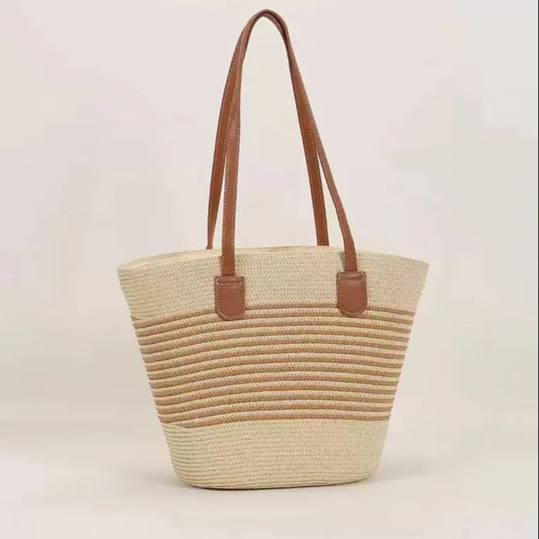 CLAREGQI Bolsa feminina listra - Beach Bag Straw avaliação e preço