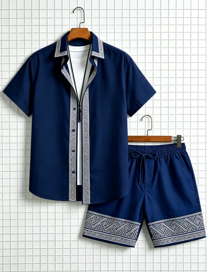 Conjunto de camisa de manga cu - Summer Clothing Line avaliação e preço