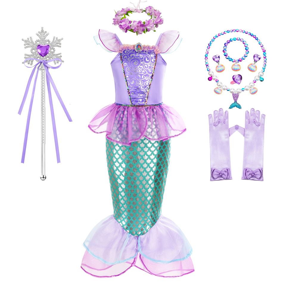 Mermaid Halloween Costume for  - Summer Clothing For Kids Girls avaliação e preço