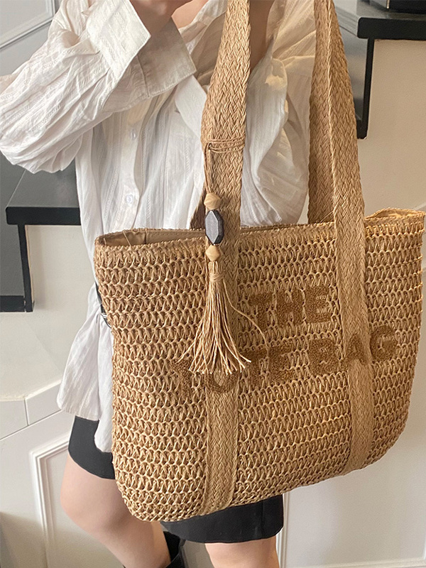 Bolsa de Praia de Verão Grande - Beach Bag Straw avaliação e preço