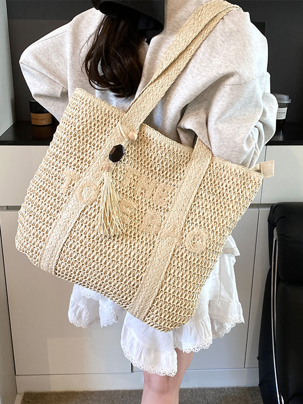 Bolsa de Praia de Verão Grande - Beach Bag Straw avaliação e preço