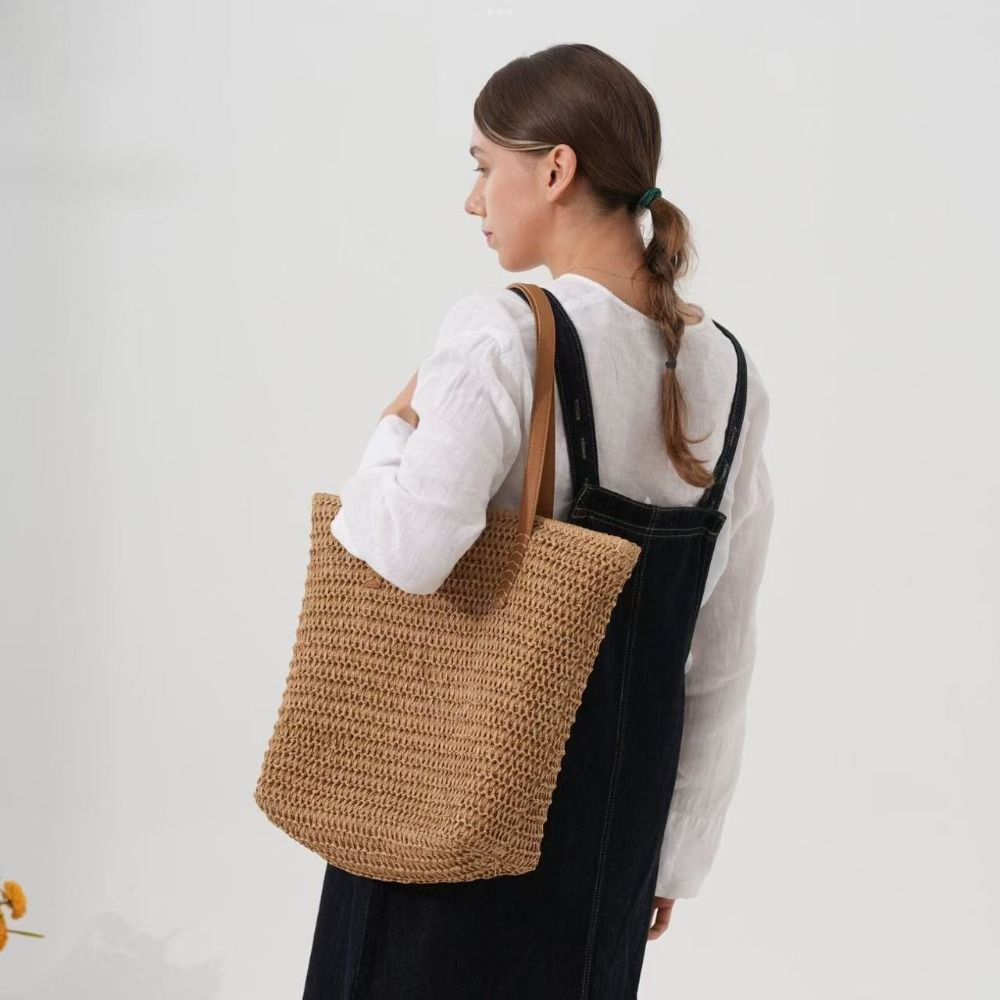 Bolsa de Praia de Palha Trança - Beach Bag Straw avaliação e preço